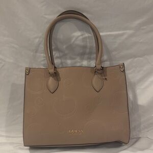 Guess Beige Embossed Logo Tote